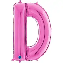 Tesco Hot Pink Letter D Helium Foil Giant Balloon 66cm / 26 in offer