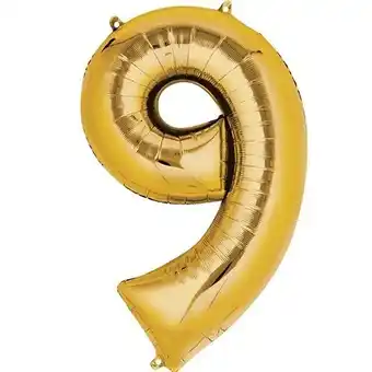 Tesco Gold Number 9 Air Fill Foil Balloon 40cm / 16 in offer