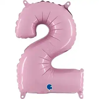 Tesco Number 2 Pastel Pink Air Fill Foil Balloon 35cm / 14 in offer