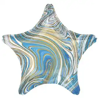 Tesco Marblez Blue Star Shape Foil Helium Balloon 48cm / 19 in offer