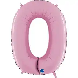 Tesco Pastel Pink Number 0 Helium Foil Giant Balloon 66cm / 26 in offer