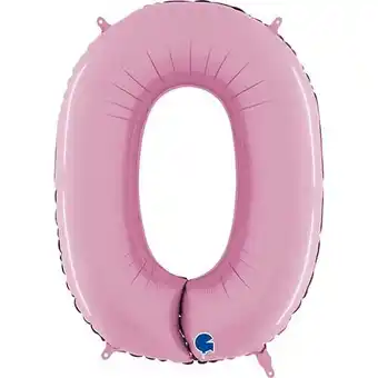 Tesco Pastel Pink Number 0 Helium Foil Giant Balloon 66cm / 26 in offer