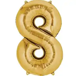 Tesco Gold Number 8 Air Fill Foil Balloon 40cm / 16 in offer