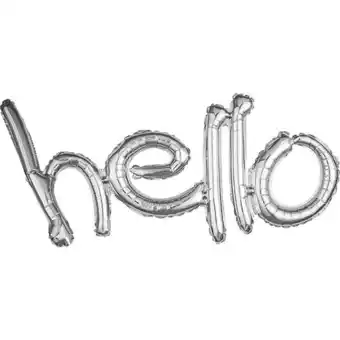 Tesco Silver Hello Script Air Fill Foil Balloon 83cm / 33 in offer