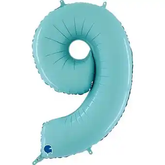 Tesco Pastel Blue Number 9 Helium Foil Giant Balloon 66cm / 26 in offer