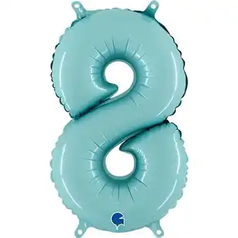 Tesco Number 8 Pastel Blue Air Fill Foil Balloon 35cm / 14 in offer