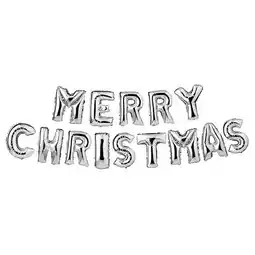 Tesco Silver Merry Christmas Air Fill Foil Balloon Banner offer