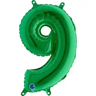 Tesco Number 9 Green Air Fill Foil Balloon 35cm / 14 in offer