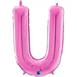 Tesco Hot Pink Letter U Helium Foil Giant Balloon 66cm / 26 in offer