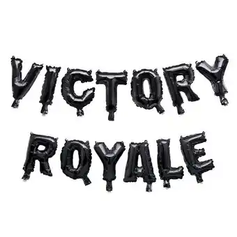 Tesco Fortnite Black Victory Royale Air Fill Foil Letter Balloon Kit 19cm offer