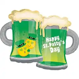 Tesco St. Patrick's Day Emoji Mugs Helium Foil Giant Balloon 81cm / 32 in offer