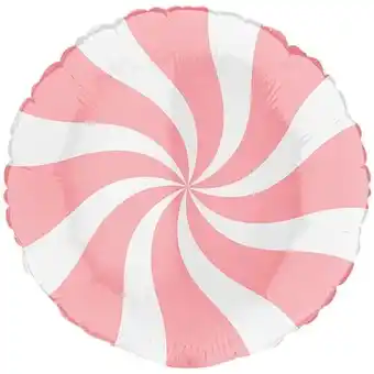 Tesco White & Matte Pink Candy Swirl Round Foil Helium Balloon 46cm / 18 in offer