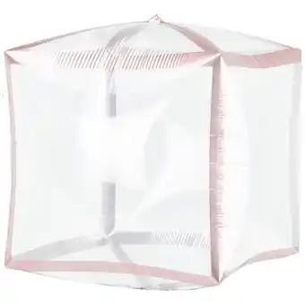 Tesco Rose Gold Trim Clear Cubez Foil Helium Balloon 38cm / 15 in offer