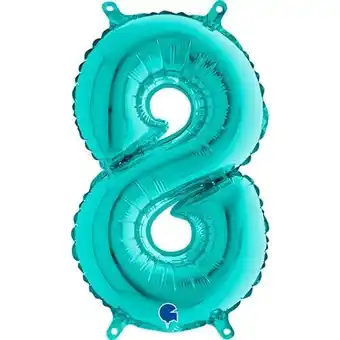 Tesco Number 8 Tiffany Blue Air Fill Foil Balloon 36cm / 14 in offer