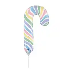 Tesco Mini Macaron Candy Cane Christmas Air Fill Foil Balloon 36cm / 14 in offer