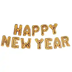 Tesco Gold HAPPY NEW YEAR Air Fill Foil Letter Balloon Kit 34cm offer