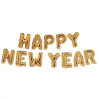 Tesco Gold HAPPY NEW YEAR Air Fill Foil Letter Balloon Kit 34cm offer