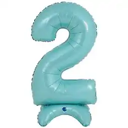 Tesco Pastel Blue Number 2 Shaped Air Fill Standing Foil Balloon 64cm / 25 in offer