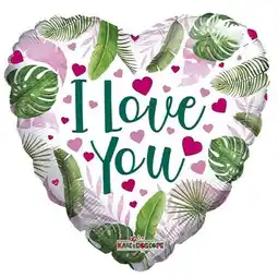 Tesco Hearts & Leaves I Love You Heart Shape ECO Foil Helium Balloon 46cm / 18 in offer