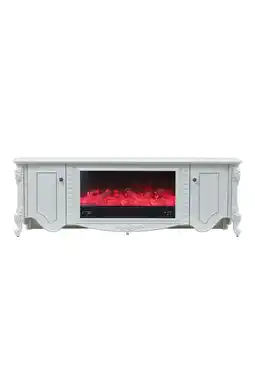 Tesco Living and Home Smart Fireplace with Resin Carving White Mantel TV Stand offer