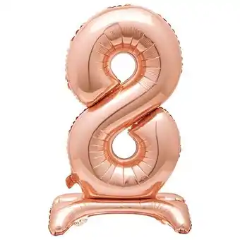 Tesco Rose Gold Number 8 Shaped Air Fill Standing Foil Balloon 76cm / 30 in offer