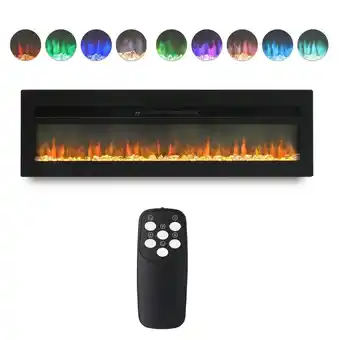 Tesco Living and Home 70 Inch Electric Fireplace - Recessed/Wall-Mounted/Freestanding with Remote, 1500W offer