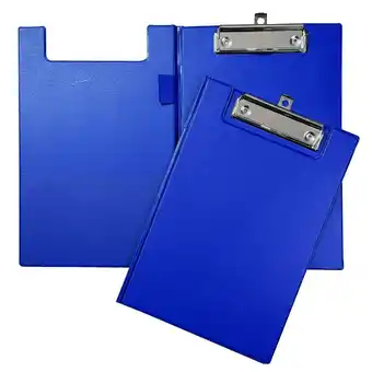 Tesco A5 Blue Foldover Clipboard with Pen Holder offer