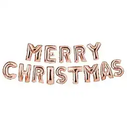 Tesco Rose Gold Merry Christmas Air Fill Foil Balloon Banner offer