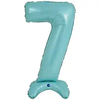 Tesco Pastel Blue Number 7 Shaped Air Fill Standing Foil Balloon 64cm / 25 in offer