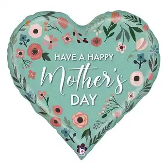 Tesco Mint Mother's Day Heart Holographic Helium Foil Giant Balloon 76cm / 30 in offer