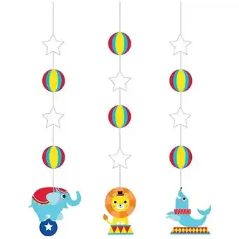 Tesco Circus Party Hanging Decorations - Pack of 3 offer