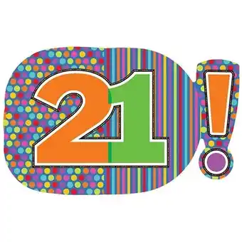 Tesco Age 21 Dots & Stripes Helium Foil Giant Balloon 74cm / 29 in offer