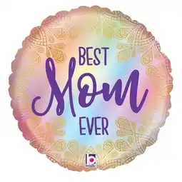 Tesco Opal Best Mom Ever Boho Round Foil Helium Balloon 53cm / 21 in offer