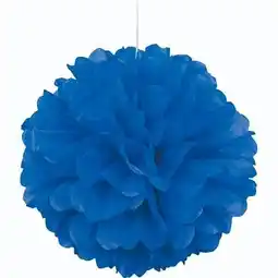 Tesco Blue Honeycomb Hanging Decoration Puff Ball 40cm offer