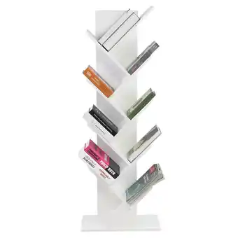 Tesco Living and Home Wooden Tree Bookshelf Display Rack 9 Shelf- White offer