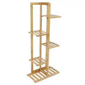 Tesco Living and Home Rustic Wooden Multi-Tiered Potted Plant Stand offer