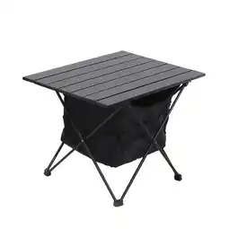 Tesco Living and Home Aluminum Portable Roll-Top Camp Table with Storage Basket offer