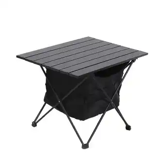 Tesco Living and Home Aluminum Portable Roll-Top Camp Table with Storage Basket offer