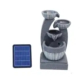 Tesco Living and Home Water Fountain Rockery 4-Tier Bowls Solar Powered offer