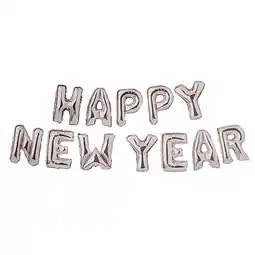 Tesco Silver HAPPY NEW YEAR Air Fill Foil Letter Balloon Kit 34cm offer