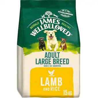 Tesco James Wellbeloved Adult Dog Food Large Breed Lamb & Rice Kibble 15kg offer