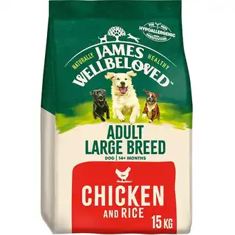 Tesco James Wellbeloved Dog Adult Large Breed Chicken & Rice 15kg offer