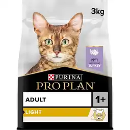 Tesco Pro Plan Light Adult Dry Cat Food Turkey 3kg offer