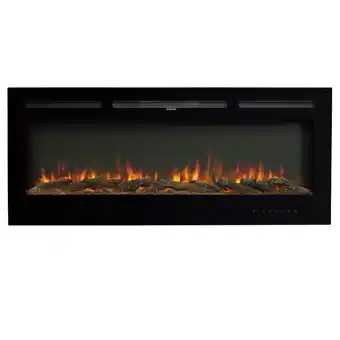 Tesco Living and Home 50 Inch Modern Electric Fireplace- Recessed/Wall-Mounted with Remote,1800W offer