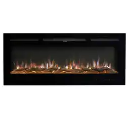 Tesco Living and Home 60 Inch Modern Electric Fireplace- Recessed/Wall-Mounted with Remote,1800W offer