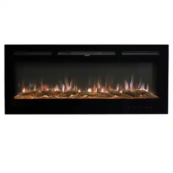 Tesco Living and Home 60 Inch Modern Electric Fireplace- Recessed/Wall-Mounted with Remote,1800W offer