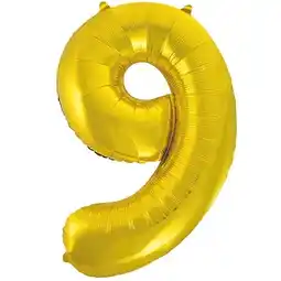 Tesco Gold Number 9 Helium Foil Giant Balloon 86cm / 34 in offer