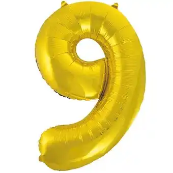 Tesco Gold Number 9 Helium Foil Giant Balloon 86cm / 34 in offer