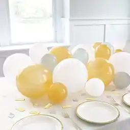 Tesco Silver White & Gold DIY Garland Balloon Arch Kit With Confetti offer