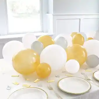 Tesco Silver White & Gold DIY Garland Balloon Arch Kit With Confetti offer